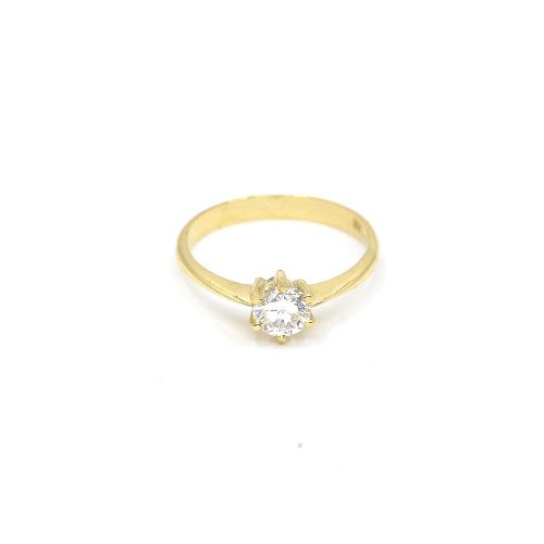 Anillo Solitario En Oro 18K Con Brillante — Facello Joyeros