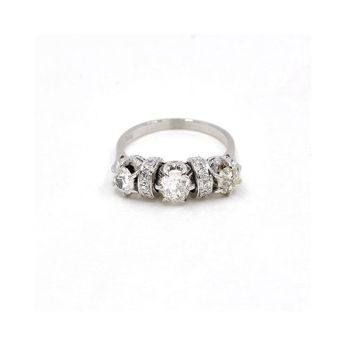 Anillo En Oro 18K, Platino Y Brillantes — Facello Joyeros