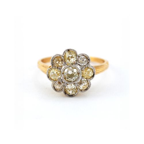 Anillo Antiguo Oro 18K Con Brillantes — Facello Joyeros