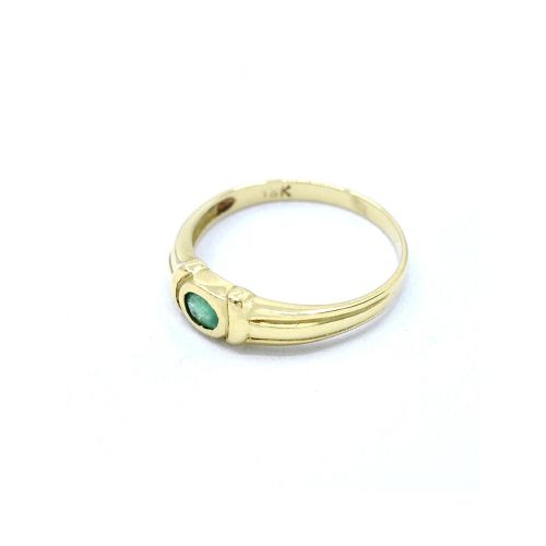 Anillo En Oro 18K Amarillo Y Esmeralda — Facello Joyeros