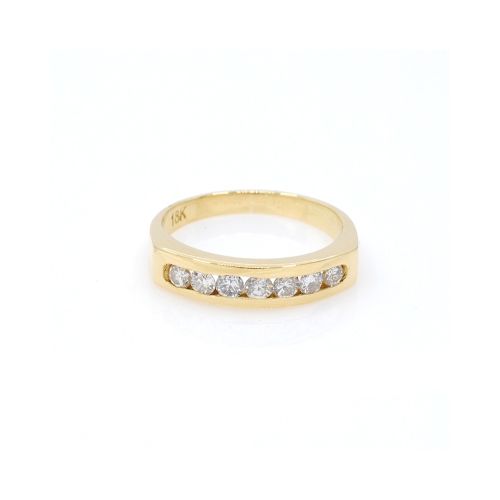 Anillo en oro 18k amarillo y 7 brillantes — Facello Joyeros