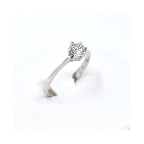 Anillo Solitario En Oro 18K Blanco — Facello Joyeros