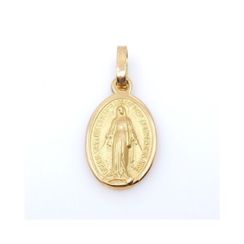 Medalla de oro 18k virgen milagrosa. Medida: 20 mm x 13mm aprox. — Facello Joyeros