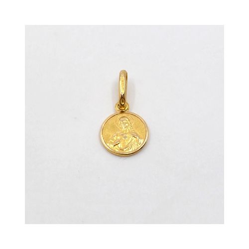 Medalla Escapulario En Oro 18K amarillo 8 mm — Facello Joyeros