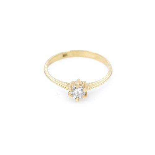 Anillo solitario en oro 18k engarce 6 puntas — Facello Joyeros