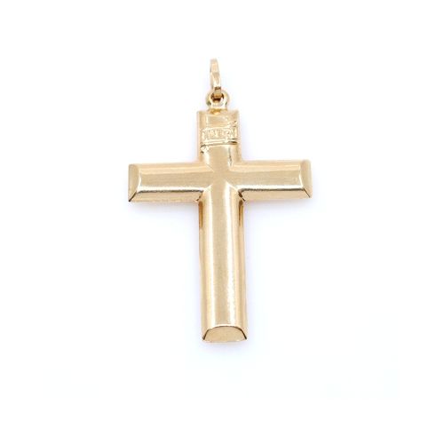 Cruz en oro 18k bombe 2,6 x 3,6 mm aprox — Facello Joyeros