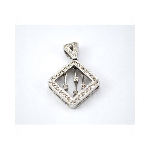 Dije Oro Blanco 18 K Con Brillantes — Facello Joyeros