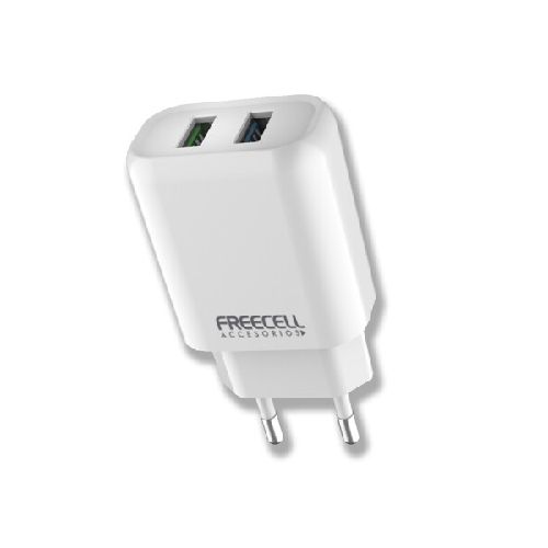 Cargador pared FREECELL 12W 5V 2 Puertos USB 2.4A