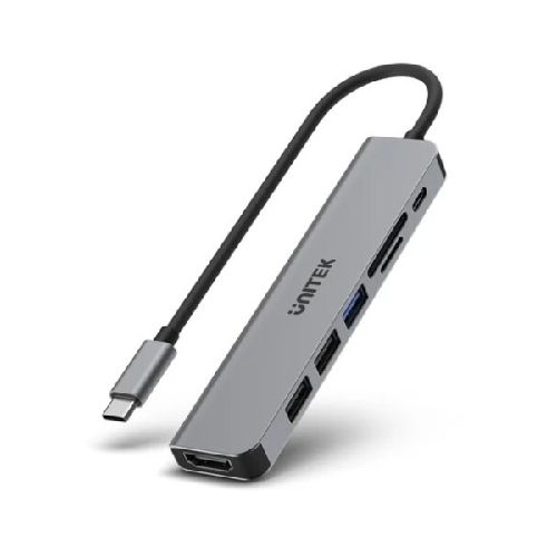 HUB USB-C Unitek 7 en 1 5Gbps con PD 100W H1118A