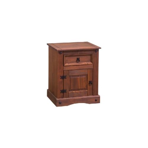 Mesa De Luz Cs-381 Madera maciza 1 cajon 1 puerta