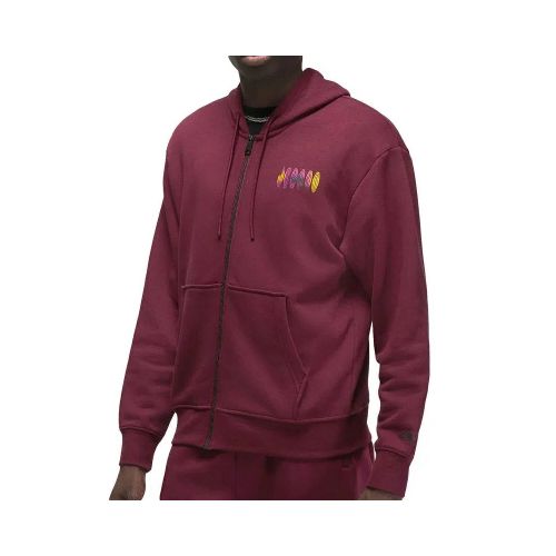 Campera Nike Jordan Moda Hombre J Flt Mvp Stmt Gfx Flc FZ Cherrywood Red/Offnor/ - S/C — Menpi