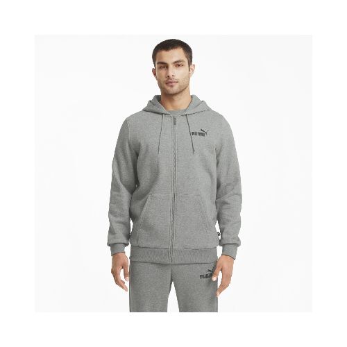 Campera Puma Hombre ESS Small Logo FZ Hoodie FL Gris - S/C — Menpi