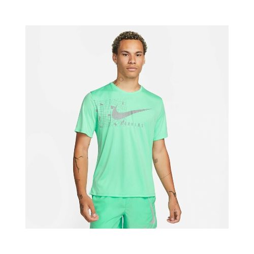 Remera Nike Running Hombre Uv Miler Rundvn SS GFX Green - S/C — Menpi