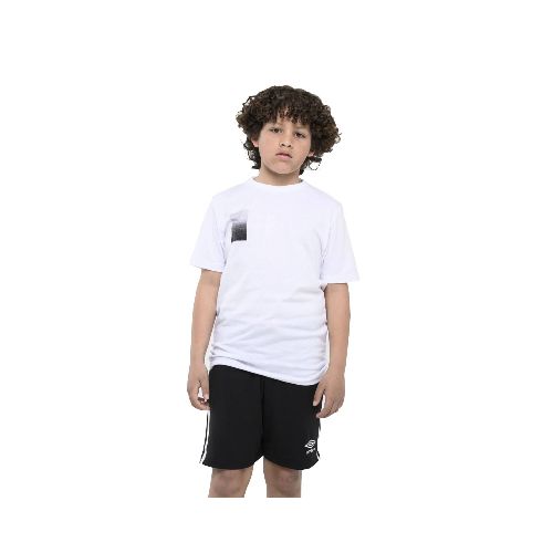 Remera Umbro Niño Manga Corta Ball Blanco Negro - S/C — Menpi