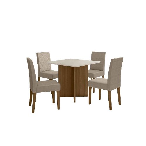 JUEGO DE COMEDOR 4 SILLAS HELO CARVALHO/OFF WHITE J0037241 11919