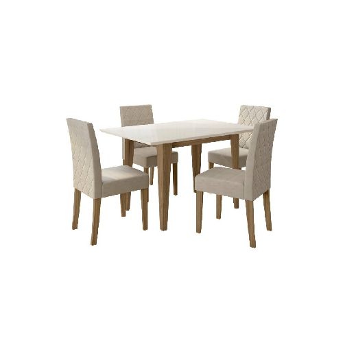 JUEGO DE COMEDOR 4 SILLAS KATE CARVALHO/OFF WHITE J0037941 11920