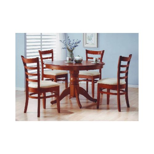 JUEGO DE COMEDOR 4 SILLAS EN MADERA REDONDO HV COCO 4662