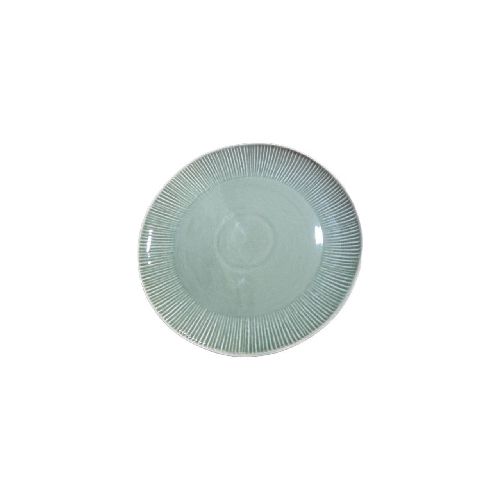 PLATO DE CERAMICA LLANO GRANDE VERDE FACETADO GD20240139