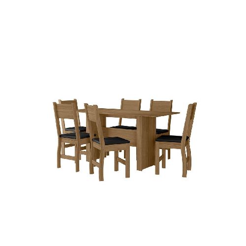 JUEGO DE COMEDOR 6 SILLAS MILANO CARVALHO 13206