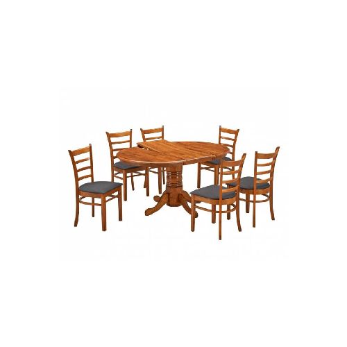 JUEGO DE COMEDOR 6 SILLAS EXTENSIBLE EN MADERA HV CAPELLA 13187