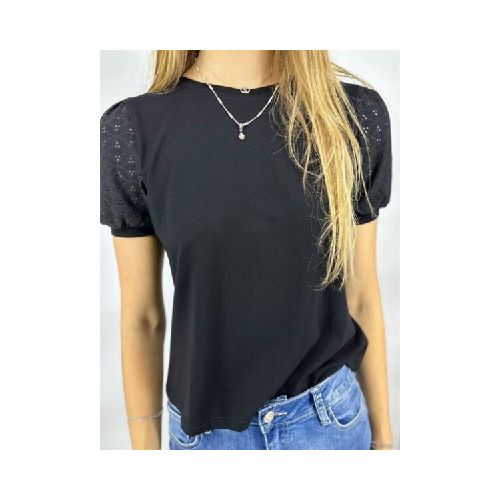 T-SHIRT WANNA BRODERY - NEGRO