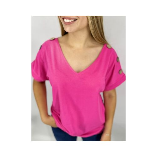 T-SHIRT SLOWLY C238 - FUCSIA