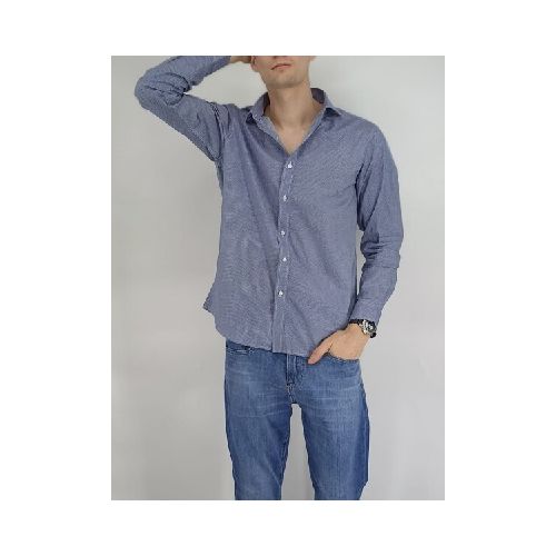 CAMISA HALOGEN HUNTINGTON M.LARGA - AZUL