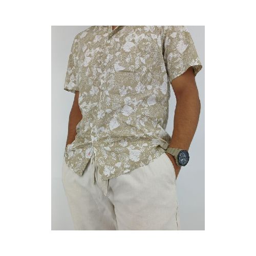 CAMISA OXX HAWAI - BEI FLORES