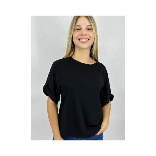 T-SHIRT SLOWLY S2405 - NEGRO