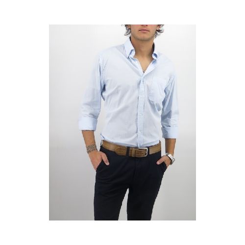 CAMISA HALOGEN MIDWAY M.LARGA - CELESTE