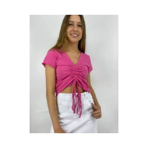 T-SHIRT SLOWLY RIB08 - FUCSIA