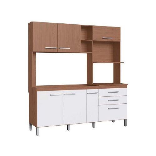 Mueble Alacena Kit Cocina Compacta 6 Puertas 3 Cajones Petra Decibal 2 cajas