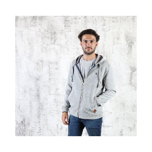 Campera Algodon Capucha Gris