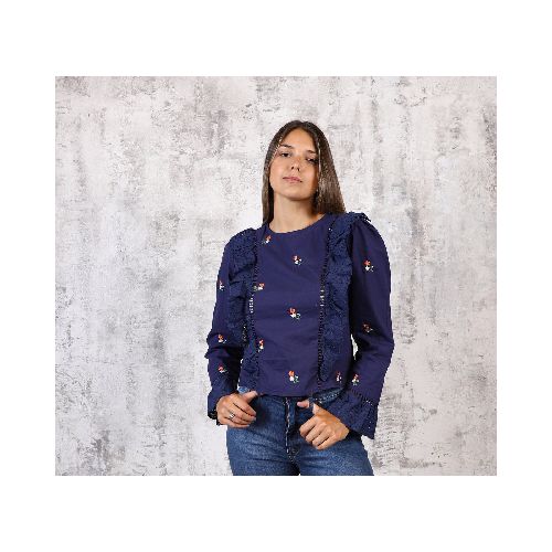 Blusa Broderie Azul