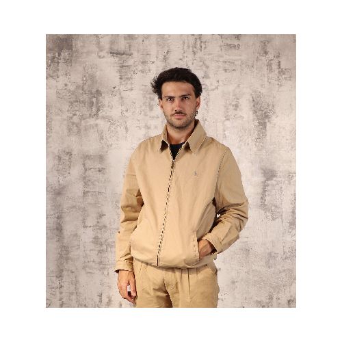 Campera De Gabardina bomber Beige