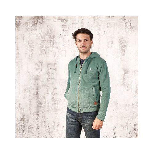 Campera Algodon Capucha Verde