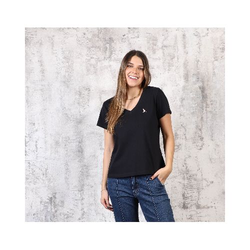 T-shirt en v dama 24 Negro