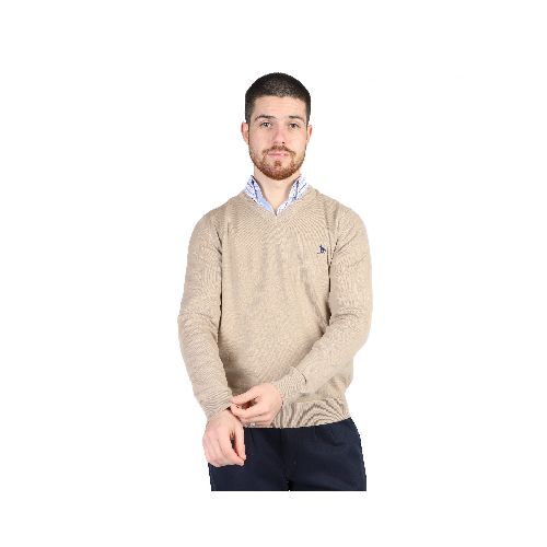 Sweater En V Hombre Beige