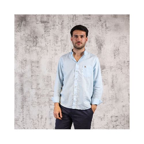 CAMISA LINO HOMBRE Celeste