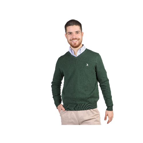 Sweater En V Hombre Verde