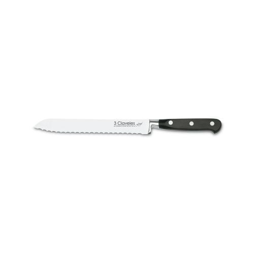 CUCHILLO PAN 20 CM CAJA PVC MANGO NEGRO FORGE 3 CLAVELES — Electrocentro Rivera