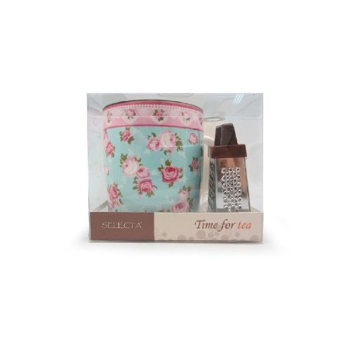 SET MUG 400 ML CON RALLADOR CHOCO- STENCIL - PINK ROSES — Electrocentro Rivera