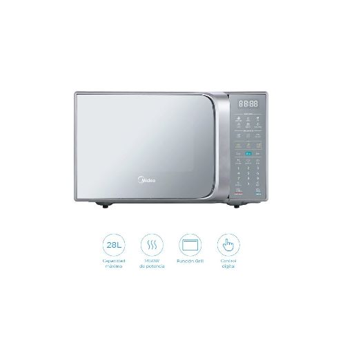 MICROONDAS MIDEA 28 LTS. SILVER CON GRILL — Electrocentro Rivera