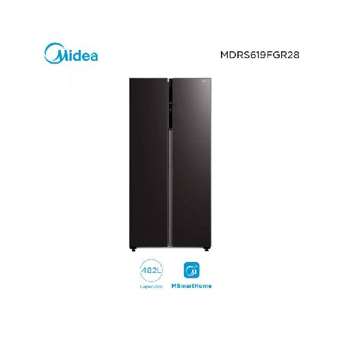 Heladera Black Inverter 482L Side by side Midea MDRS619FGR28