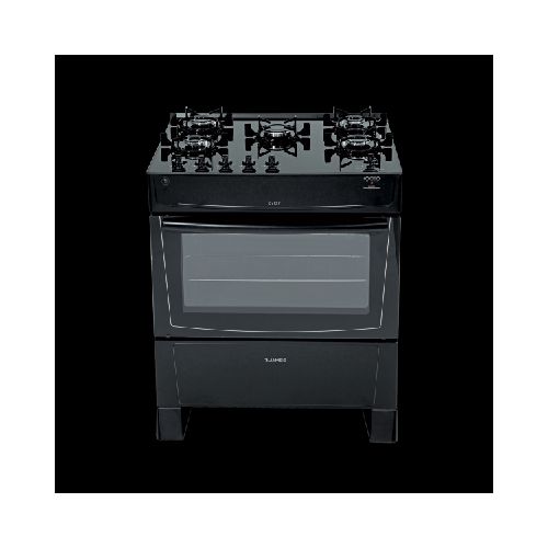 Cocina james supergas mesada de vidrio c-695v 5 hornallas