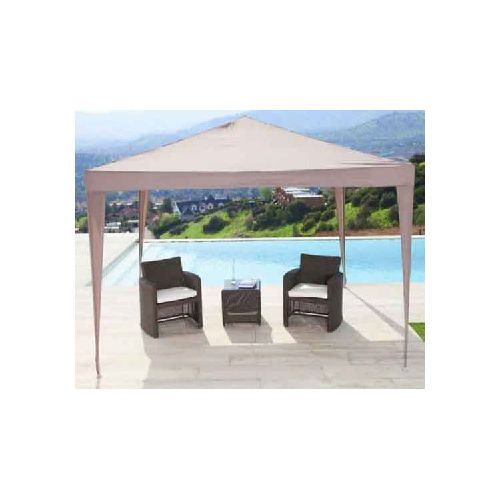 Gazebo 3 x 3 estructura metal taupe poliest pleg jard-2053470