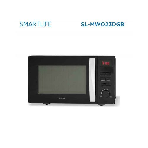 Microondas 23 lts. rotativo Smartlife grill negro sl-mwo23dgb