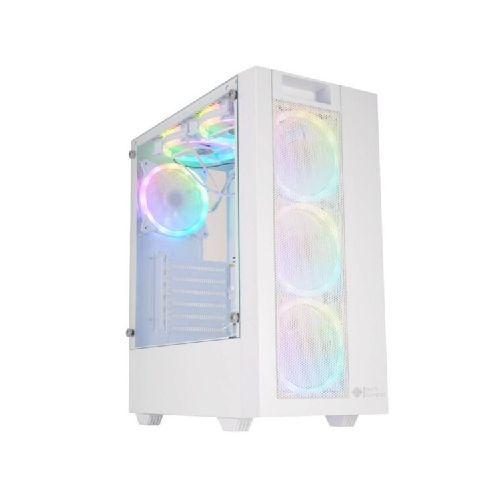 Gabinete Gamer Shot SUP-8015 Snow Vidrio Templado con RGB (Sin Fuente)