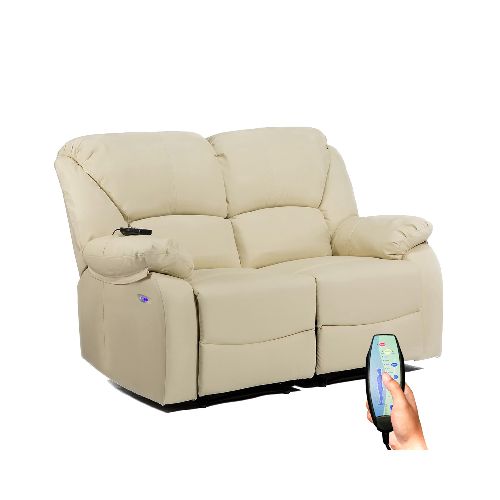 Sillón 2 Cuerpos Reclinable Con Masajeador Y Terapia De Calor, Totalmente Automatizado - BEIGE  Like Latam