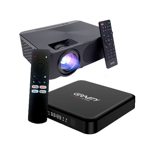 Combo Tv Box Gravity 4/32 Gb + Proyector Full Hd - COMBO TV BOX GRAVITY 4/32 + PROYECTOR — Dimm